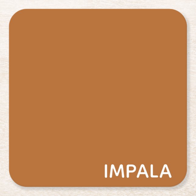 Impala brun färg namn underlägg papper kvadrat (Framsidan)