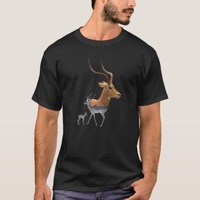 Impala på safari i Kenya Afrika T Shirt (Framsida)