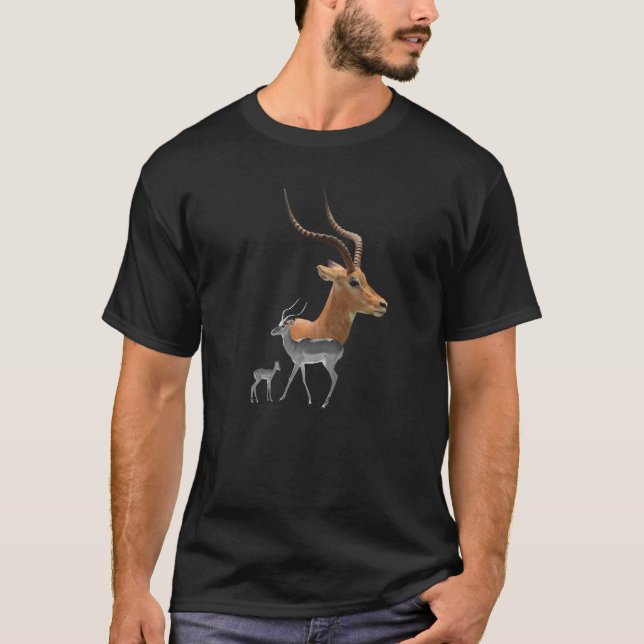Impala på Safari i Kenyas Afrika T Shirt (Framsida)