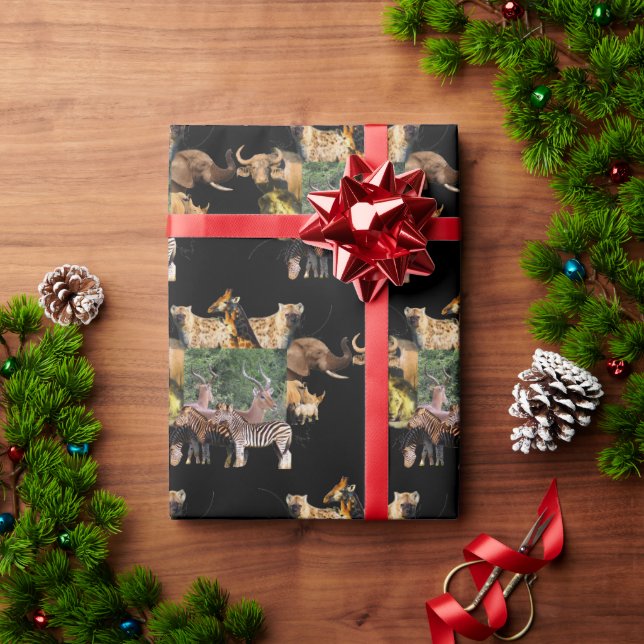 Impala Spegel vildlevande ram Wrapping Papper Presentpapper (Julgåva)