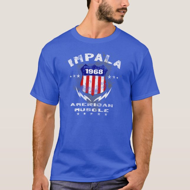 Impalaamerikanmuskel 1968 v3 tee shirt (Framsida)