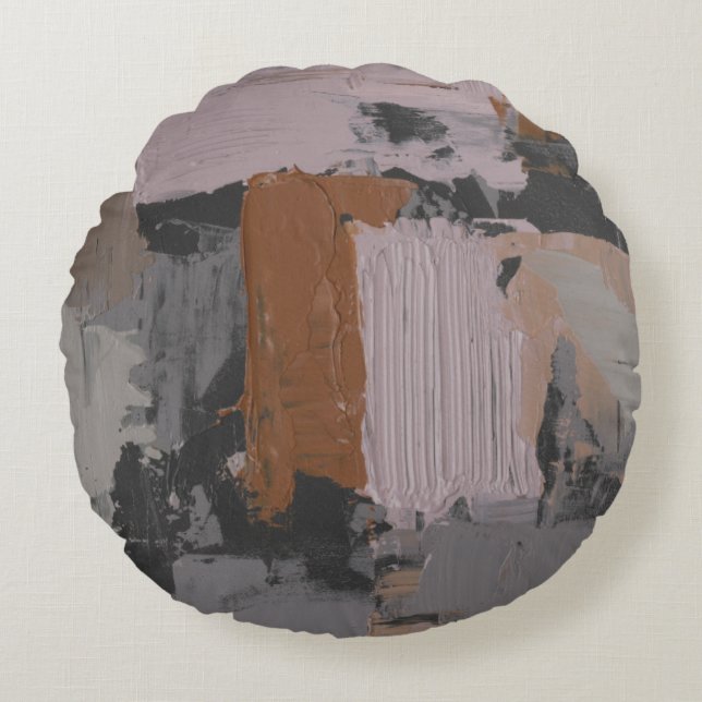 Impasto Abstrakt I Rund Kudde (Framsidan)