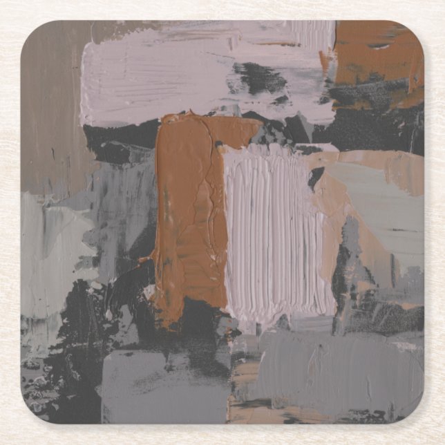 Impasto Abstrakt I Underlägg Papper Kvadrat (Framsidan)