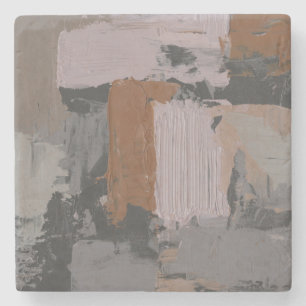 Impasto Abstrakt I Underlägg Sten
