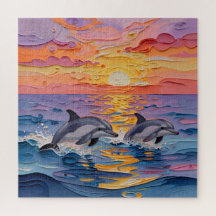 Impasto Delfiner och Havsvågor