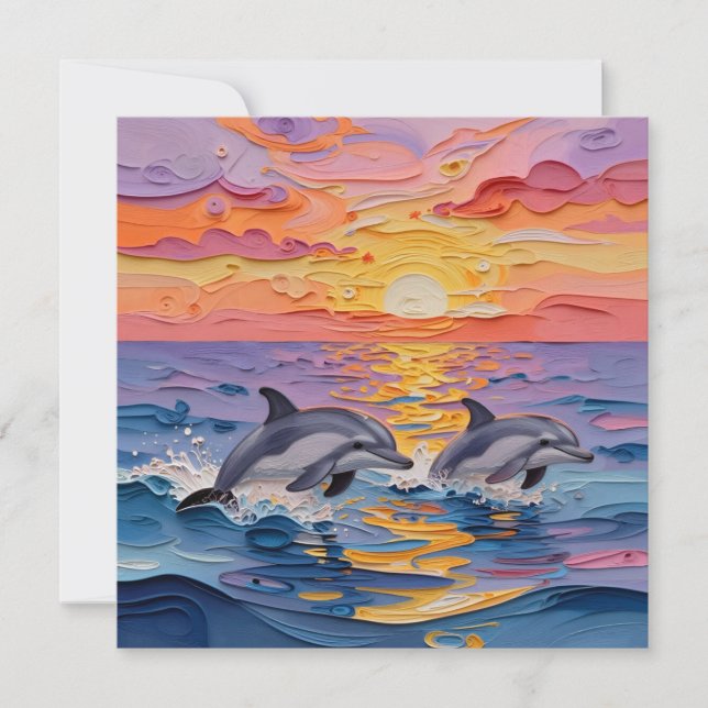 Impasto Dolphins and Ocean Waves   (Framsida)