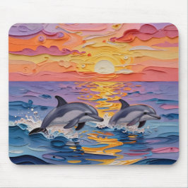 Impasto Dolphins and Ocean Waves   Musmatta