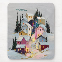 Impasto Färgrik Vinterby Snö Musmatta