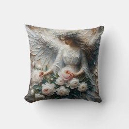 Impasto Faux Relief Angel Art Dekorativ kudde