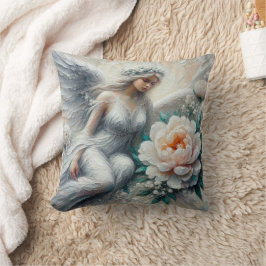 Impasto Faux Relief Angel Art Dekorativ kudde