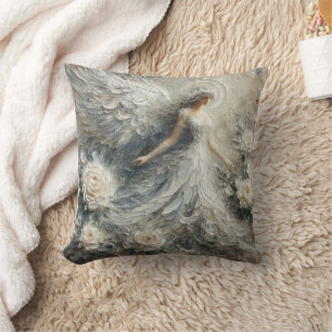 Impasto Faux Relief Angel Art Dekorativ kudde