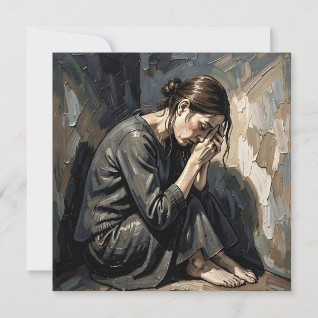 Impasto Kvinna | Emotionell Konst Kort (Framsida)