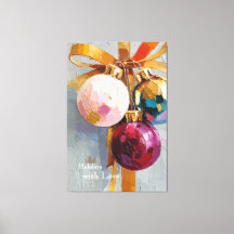 Impasto Målade Juldekorationer Högtid