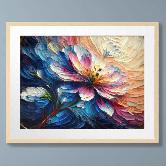 Impasto Painting Abstrakt Flower Blommigt Poster (Skapare uppladdad)