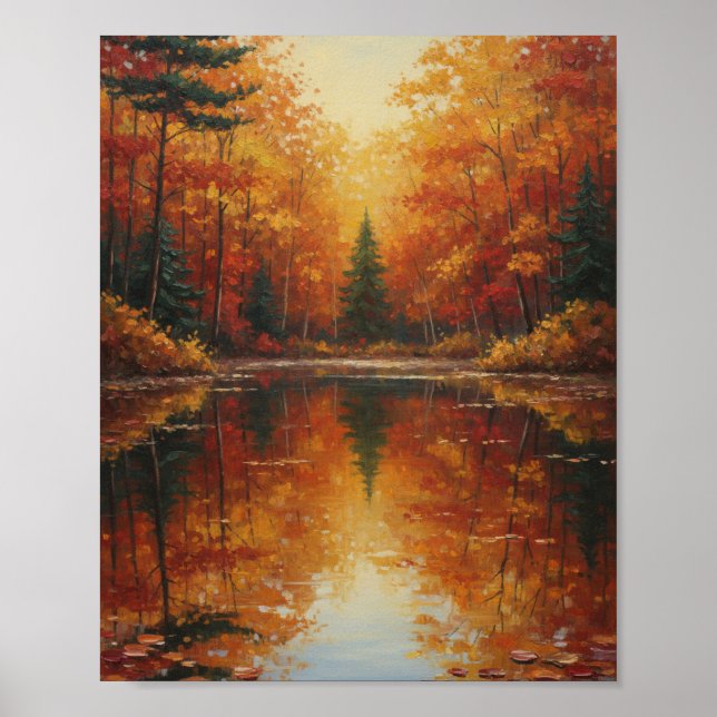 Impasto Skogssjölandskap Poster (Framsidan)