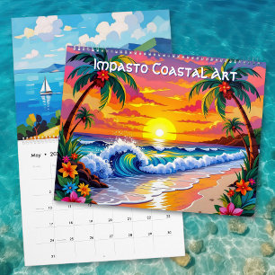 Impasto stil kustkonst kalender