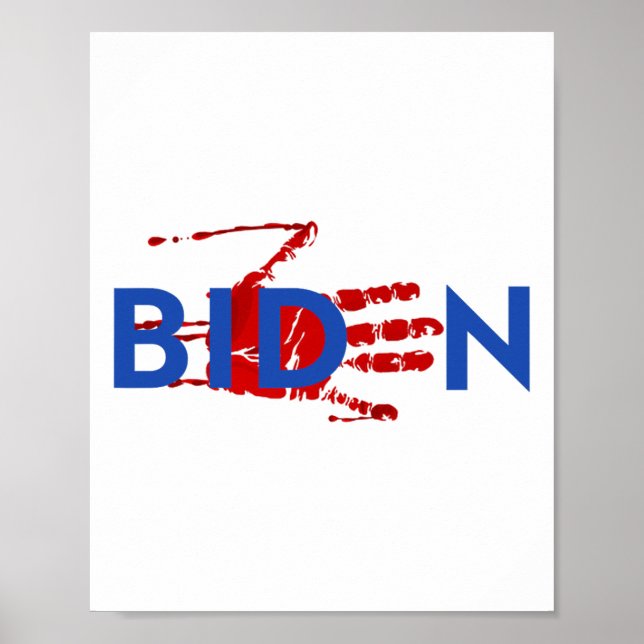 Impeach Biden Bloody Skeleton Hand Halloween Poster (Framsidan)
