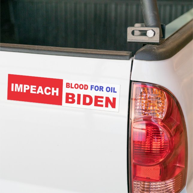 Impeach Blod för olja Biden Bildekal (På lastbil)