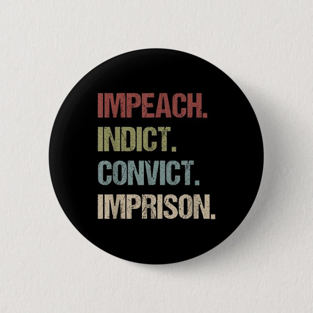 Impeach Indicate Convict Imfängelset Anti Trump Knapp (Framsida)
