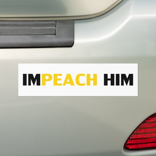 Impeach nu, #hinachhim, Svartvit stötfångare Bildekal (På Bil)