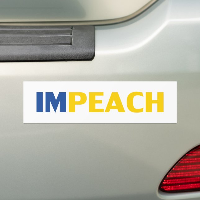Impeach nu, #hinachhim, Svartvit stötfångare Bildekal (På Bil)