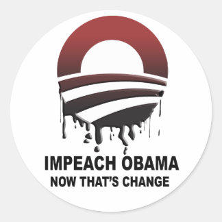 Impeach Obama - nu är det förändringen Runt Klistermärke