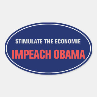 Impeach Obama Sticker Ovalt Klistermärke