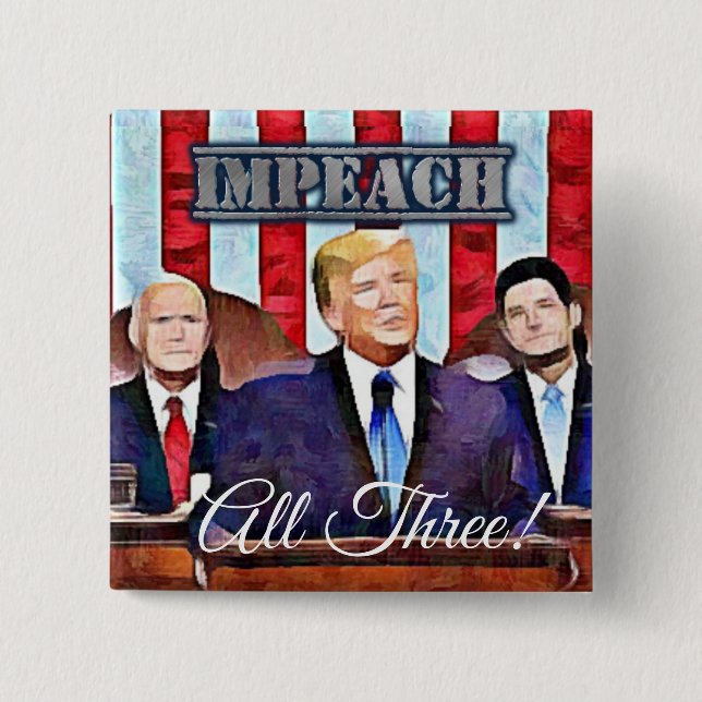 Impeach presidenten Donald Trump knäppas Knapp (Framsida)