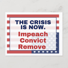 Impeach Remove Convict SOS Upside Down Flag Vykort