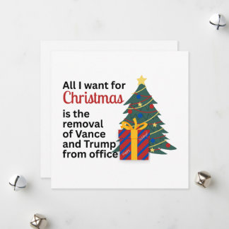 Impeach Remove Vance for Christmas Anti-Trump Gift Julkort