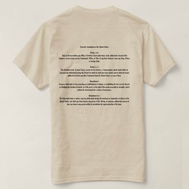 Impeach trumfkonstitutionT-tröja T Shirt (Design baksida)