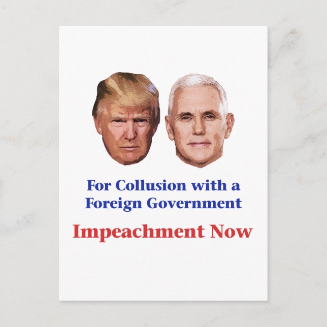 Impeach Trump och Pence for Collusion Vykort (Framsida)
