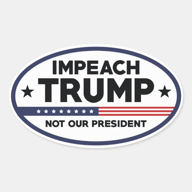 Impeach Trump Ovalt Klistermärke (Framsida)