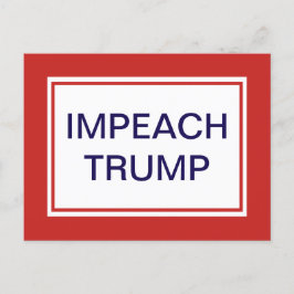 Impeach Trump Red and White Vykort