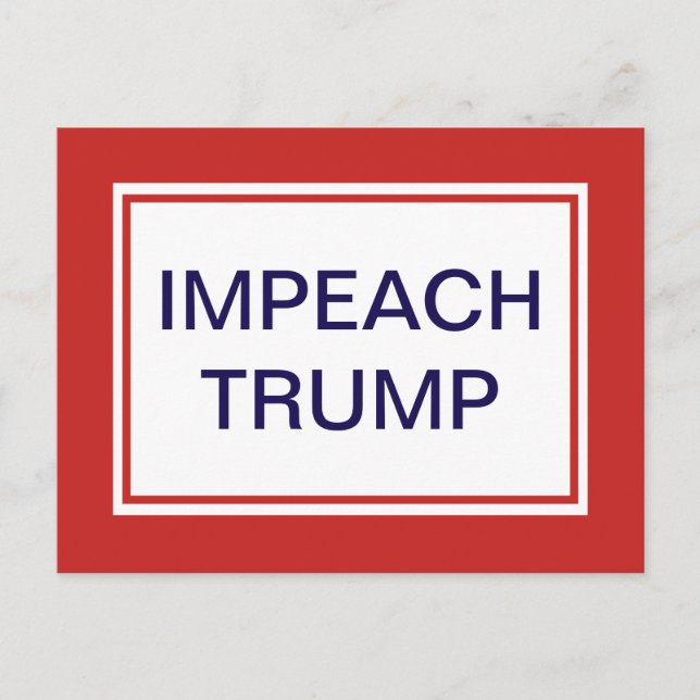 Impeach Trump Red and White Vykort (Framsida)