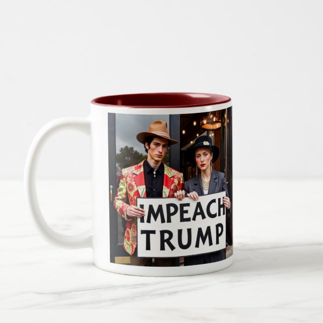 Impeach Trump Två-Tonad Mugg (Vänster)