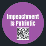 Impeachment is Patriotic Sticker Sheet Runt Klistermärke<br><div class="desc">Share your patriotic defense of our democracy against tyranny by supporting a movement to demand the immediate impeachment and removal of an authoritarian administration.</div>