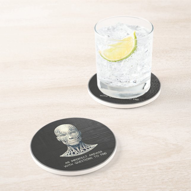 IMPERFECT BESVARARE Sandstone Round Underlägg (Sidan)