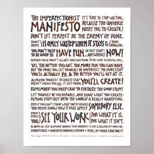 Imperfectionist Manifestoaffisch - valnötbläck Poster