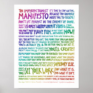 Imperfektionist Manifesto Poster - Rainbow White