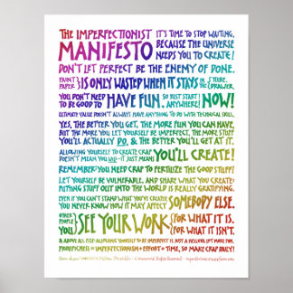 Imperfektionist Manifesto Poster - Rainbow White