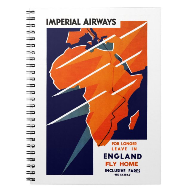 Imperial Airways Afrika Anteckningsbok Med Spiral (Framsidan)