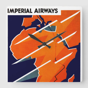 Imperial Airways Afrika Fyrkantig Klocka