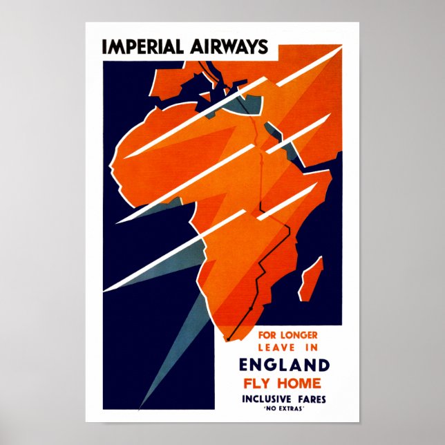 Imperial Airways Afrika Poster (Framsidan)