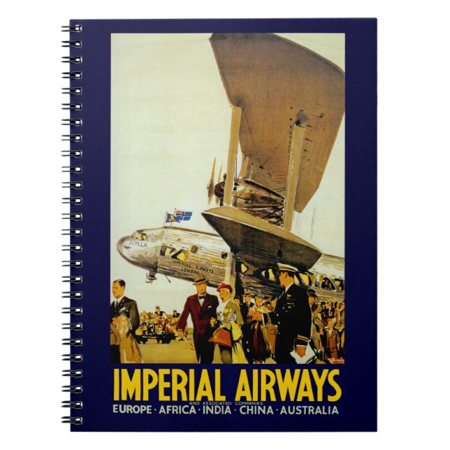 Imperial Airways ankomst Anteckningsbok Med Spiral (Framsidan)
