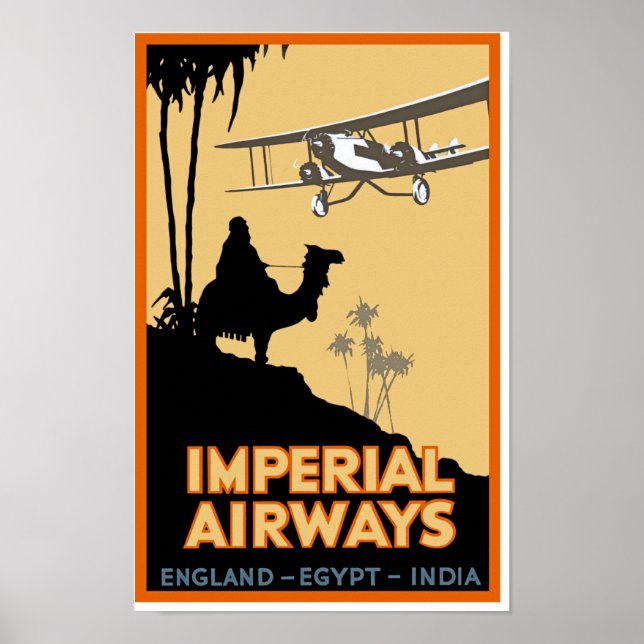 Imperial Airways ~ England - Egypten - Indien Poster (Framsidan)