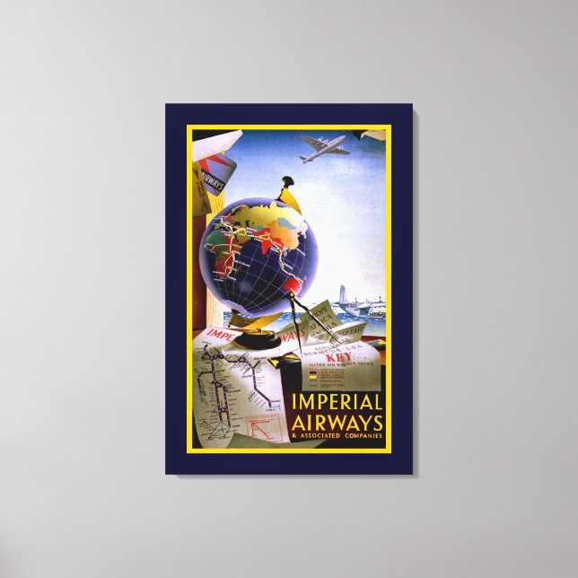 Imperial Airways Globe Canvastryck (Framsida)