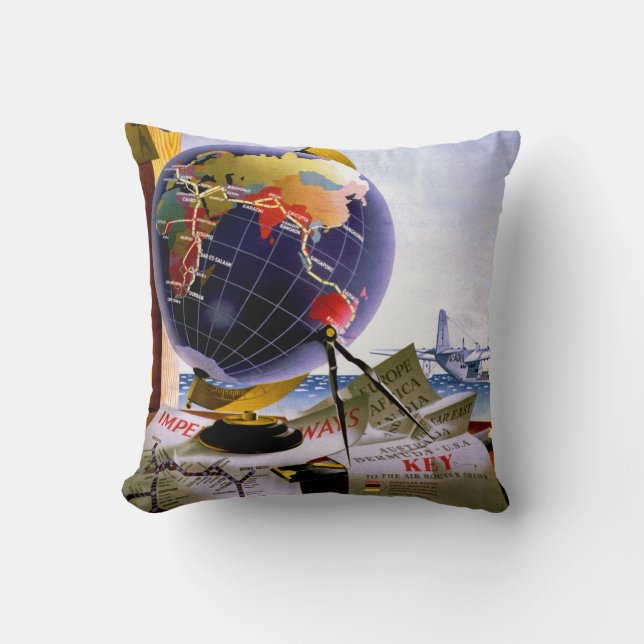 Imperial Airways Globe Kudde (Framsida)