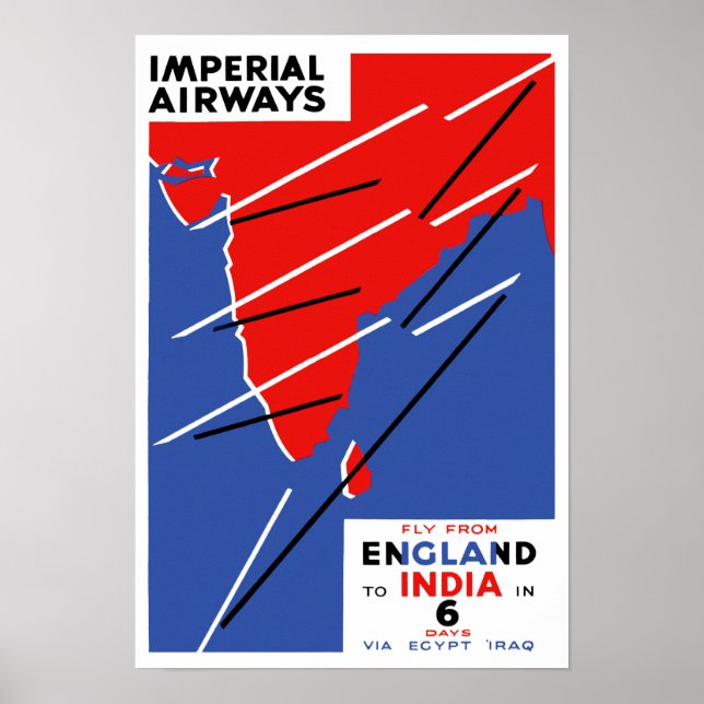 Imperial Airways ~ Indien Poster (Framsidan)