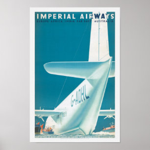 Imperial Airways UK Vintage affisch 1939